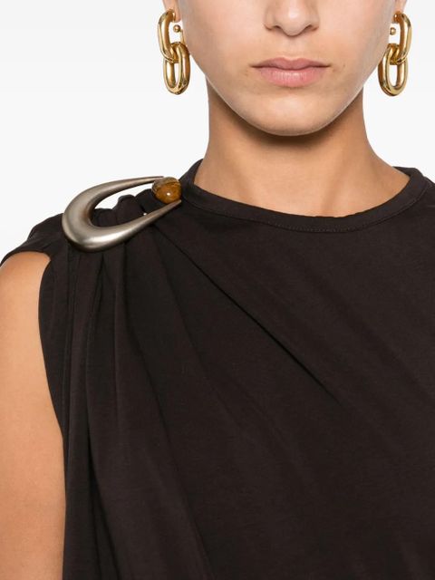 Christopher Esber draped ring-detail maxi dress - Brown