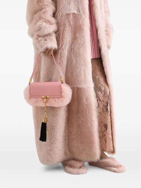 Dolce & Gabbana Marlene shearling and palmellato calfskin shoulder bag - Pink - zdjęcie produktu nr 2