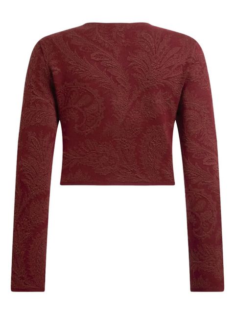 ETRO paisley-jacquard cardigan - Red - zdjęcie produktu nr 2