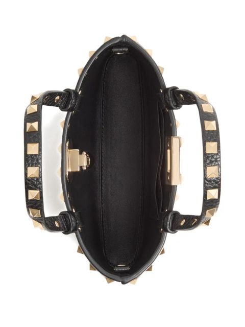 Valentino Garavani mini Rockstud shopping bag with animal print - Brown