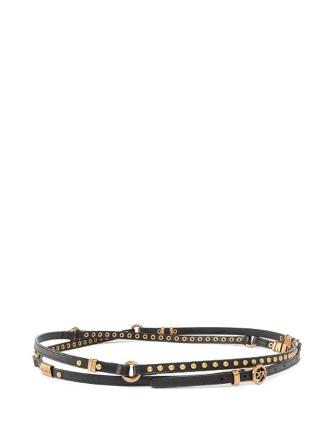 PINKO eyelet stud leather belt - Black