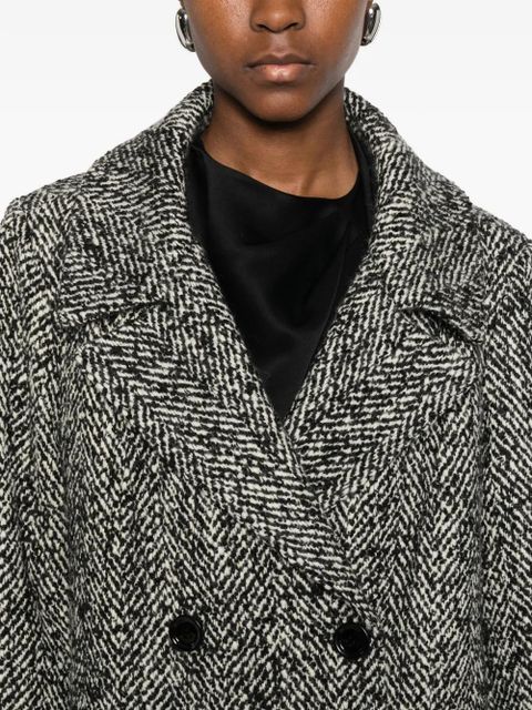 Dolce & Gabbana double-breasted herringbone coat - Black