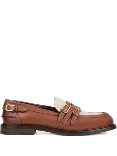 SANDRO buckled leather loafers - Brown - zdjęcie produktu nr 1