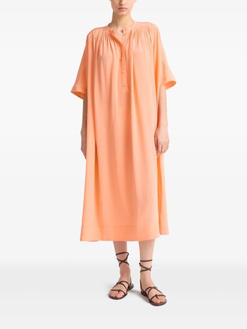 Yves Salomon silk midi skirt - Orange