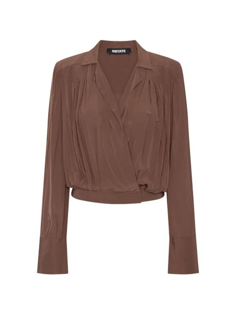 ROTATE BIRGER CHRISTENSEN pleated long-sleeve blouse - Brown - zdjęcie produktu nr 1
