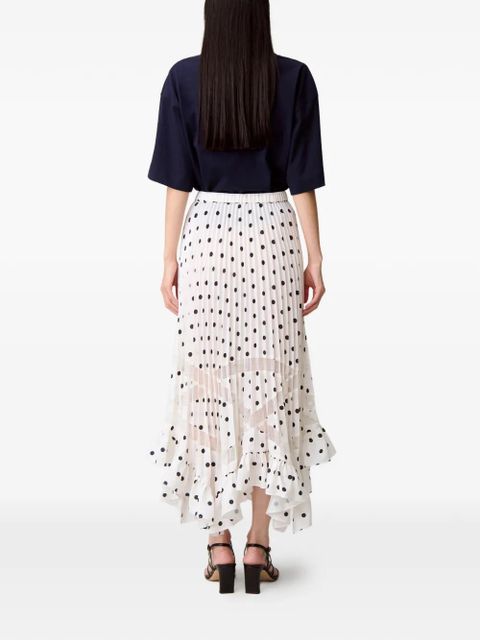 Claudie Pierlot polka-dot lace band midi skirt - White