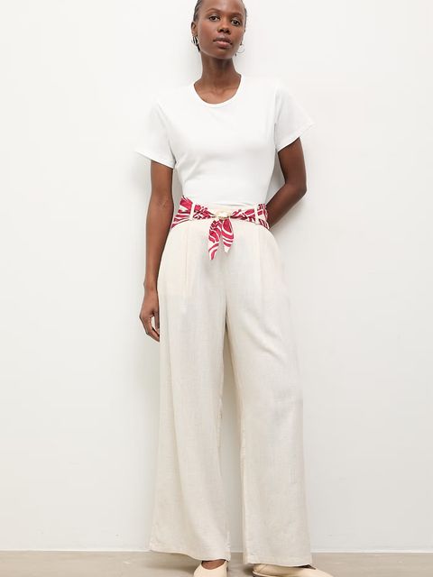 Answear.LAB t-shirt damski bawełniany z apaszką - zdjęcie produktu nr 1