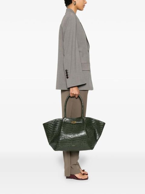 DeMellier crocodile-embossed leather shoulder bag - Green