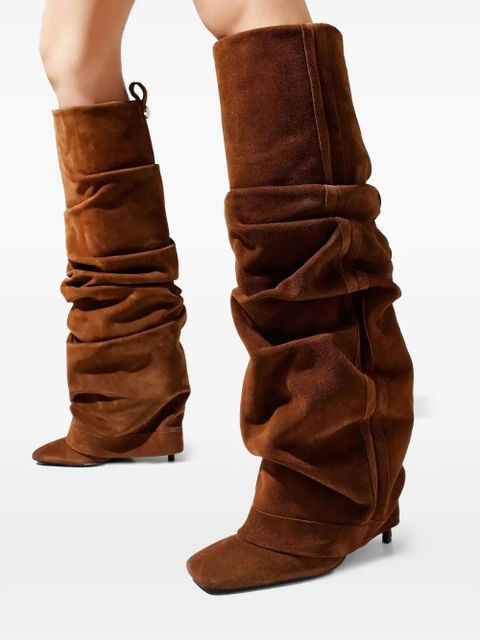 The Attico 105mm Rea square toe boots - Brown