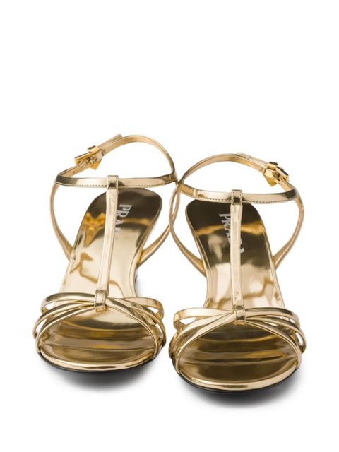 Prada metallic leather sandals - Gold