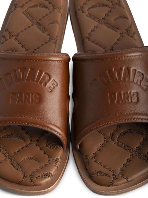 Zadig&Voltaire Beach monogram quilted mules - Brown