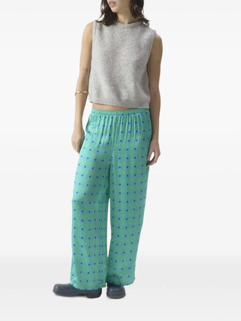 American Vintage Bovalow geometric-print elasticated-waist trousers - Blue - zdjęcie produktu nr 2