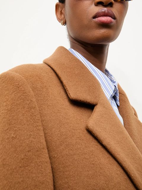 Answear.LAB płaszcz wełniany kolor beżowy