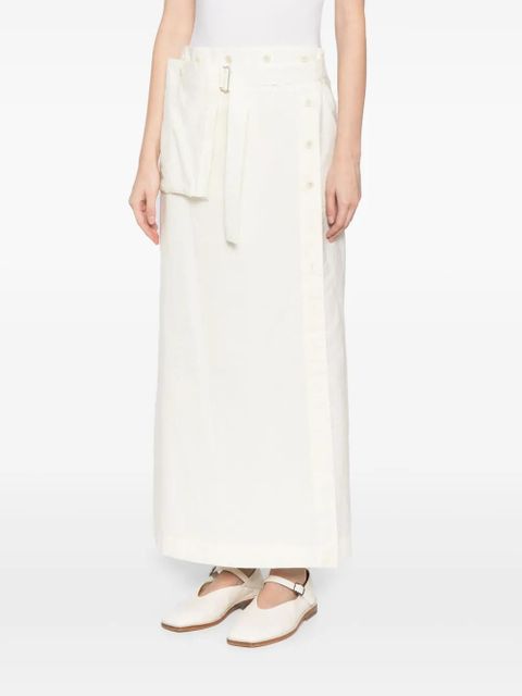 LEMAIRE belted wrap maxi skirt - White