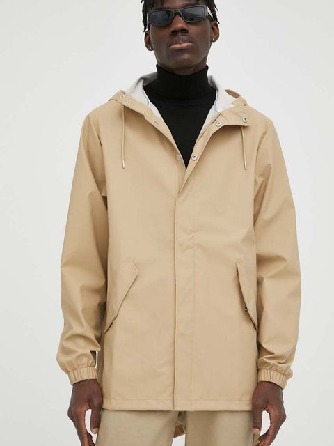 Rains kurtka przeciwdeszczowa 18010 Fishtail Jacket kolor beżowy przejściowa 18010.24-24Sand - zdjęcie produktu nr 2