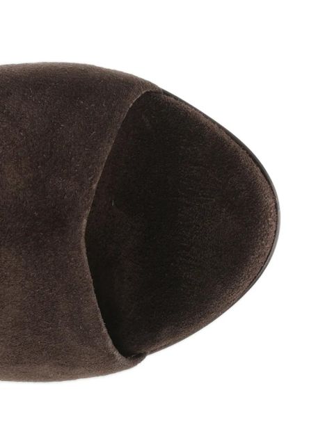 Paris Texas Nina sculpted-heel suede sandals - Brown