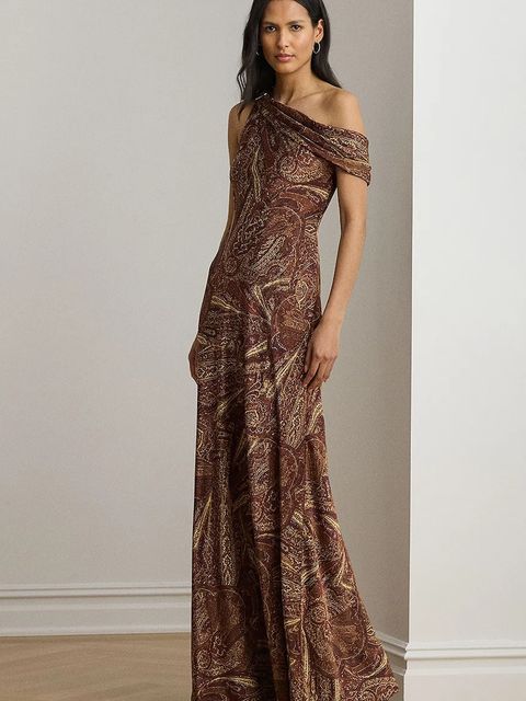 Lauren Ralph Lauren sukienka kolor brązowy maxi rozkloszowana 253979869 - zdjęcie produktu nr 1