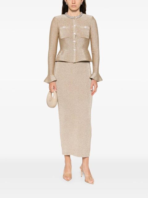 Self-Portrait embellished midi dress - Gold