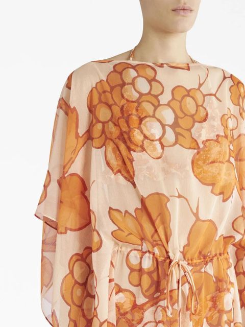 ETRO Berry-print kaftan dress - Orange