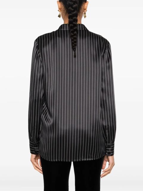 Saint Laurent striped silk pajam shirt - Black - zdjęcie produktu nr 2