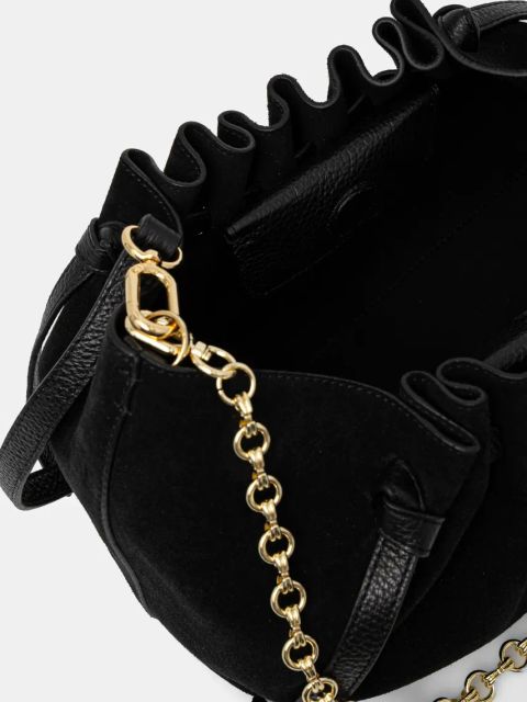 Yuzefi torebka zamszowa SCALLOP CLUTCH kolor czarny YUZCO-HB-SCC-S011