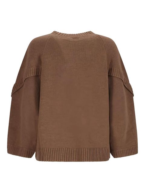 Max Mara button-detailed raglan-sleeve top - Brown