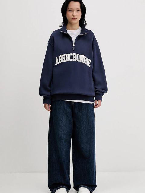 Abercrombie & Fitch bluza damska kolor niebieski z aplikacją KI152-5427-200 - zdjęcie produktu nr 2