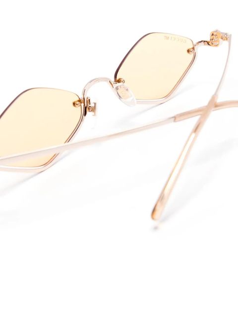 Gucci Eyewear geometric-frame sunglasses - Gold