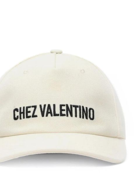 Valentino Garavani Chez Valentino Cotton Baseball Cap With Embroidery - Neutrals - zdjęcie produktu nr 2