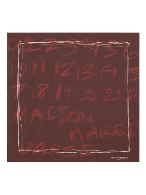 Maison Margiela numbers-print neckerchief - Brown - zdjęcie produktu nr 1