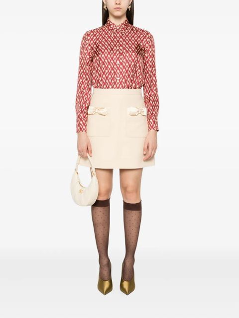 Valentino Garavani bow-pocket mini skirt - Neutrals