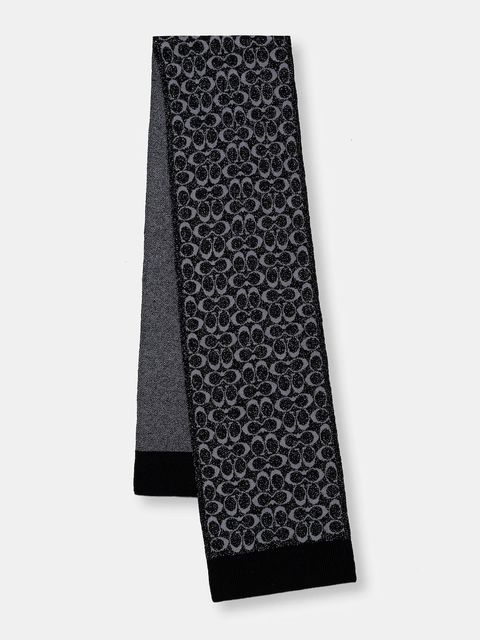 Coach szalik z dodatkiem wełny damski kolor czarny gładki 29COWC540468 - zdjęcie produktu nr 1