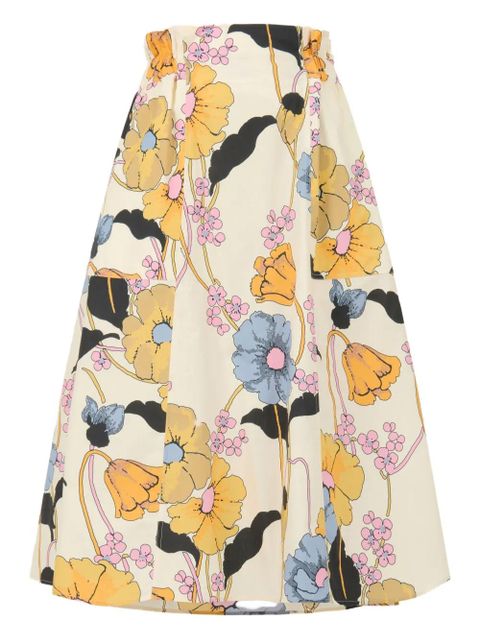 Marni flared floral midi skirt - Neutrals - zdjęcie produktu nr 1