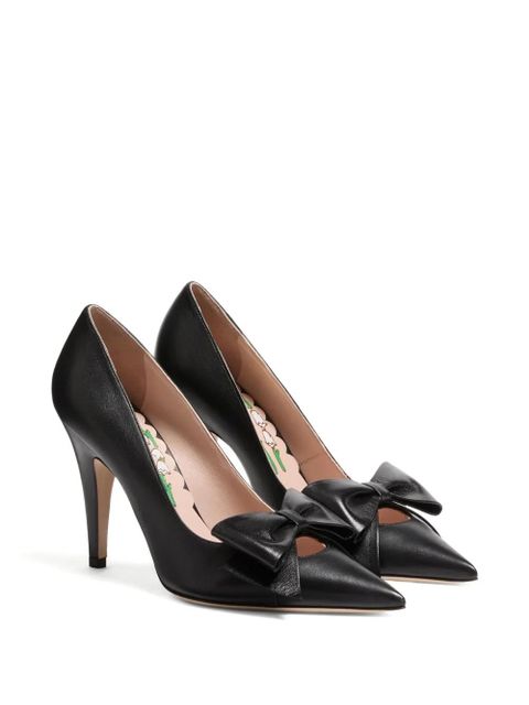 Valentino Garavani 100mm Bowow kidskin pumps - Black