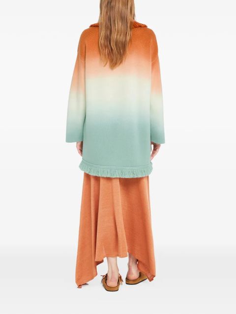 Alanui Shades of Shore fringed cardi-coat - Orange