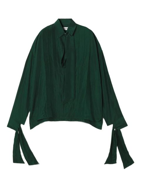 Lanvin pleat-detail silk blouse - Green - zdjęcie produktu nr 1