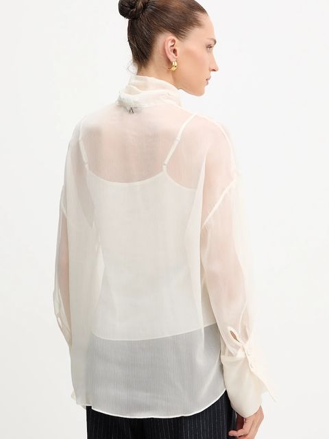 Twinset koszula damska kolor beżowy regular z wiązanym dekoltem 252AT2210 - zdjęcie produktu nr 2