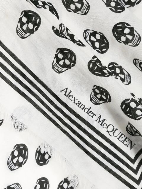 Alexander McQueen skull-print scarf - Neutrals