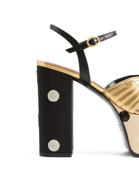 Valentino Garavani knot-detail heeled sandals - Gold