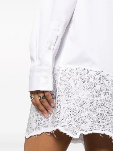 JW Anderson crystal-embellished cotton shirtdress - White
