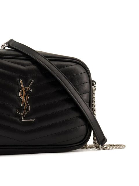 Saint Laurent mini Lou chevron logo shoulder bag - Black - zdjęcie produktu nr 2
