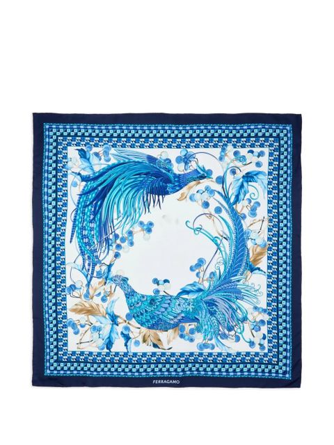 Ferragamo animal-print scarf - Blue - zdjęcie produktu nr 1