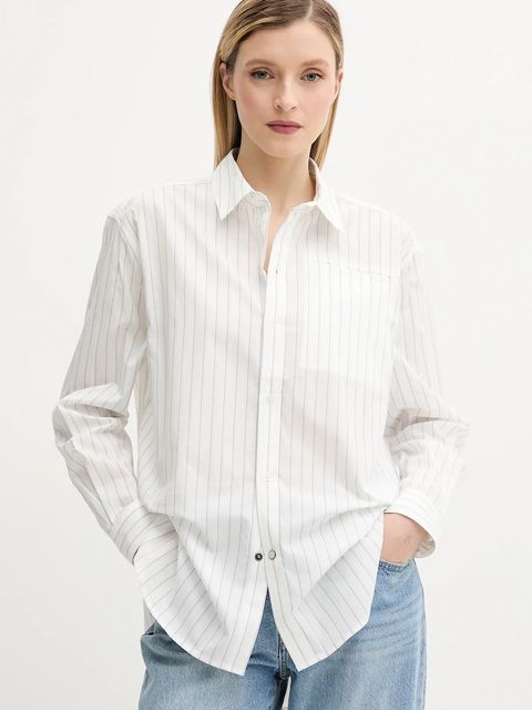 G-Star koszula bawełniana damska kolor biały regular z kołnierzykiem klasycznym D26133-D926 - zdjęcie produktu nr 1