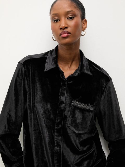 Answear.LAB koszula damska kolor czarny relaxed z kołnierzykiem klasycznym
