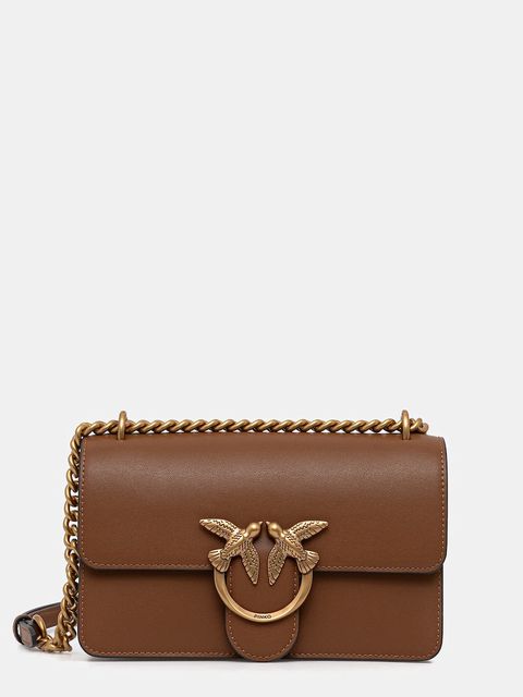 Pinko torebka skórzana kolor brązowy 100074 A0F1 - zdjęcie produktu nr 1