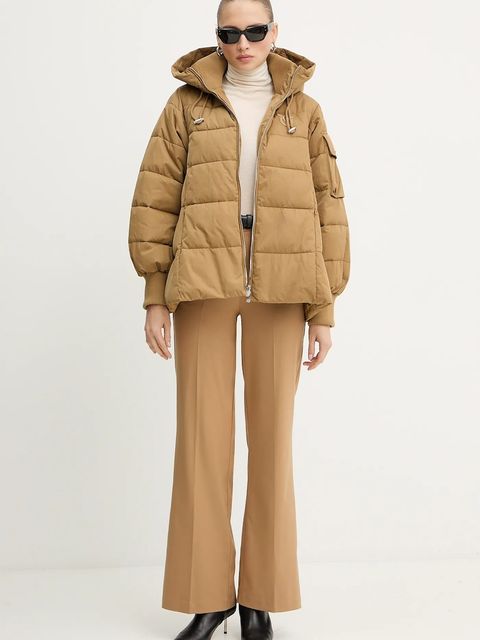 Pinko kurtka kolor zielony zimowa 105384 A2PE