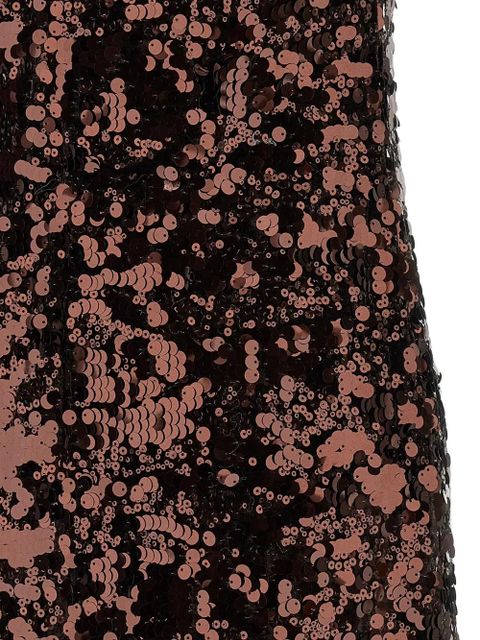 GANNI sequins bow midi dress - Brown