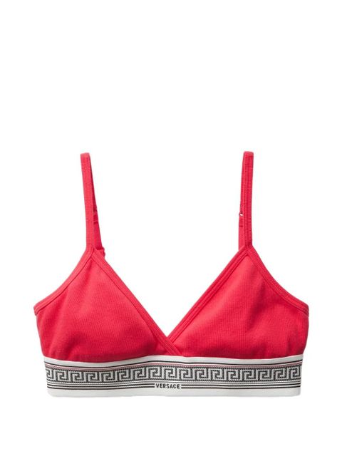 Versace ribbed cotton-jersey bralette - Red - zdjęcie produktu nr 1