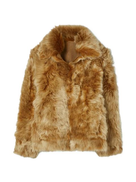 Tory Burch collar shearling jacket - Brown - zdjęcie produktu nr 1