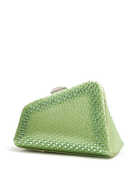The Attico Midnight crystal-embellished clutch bag - Green